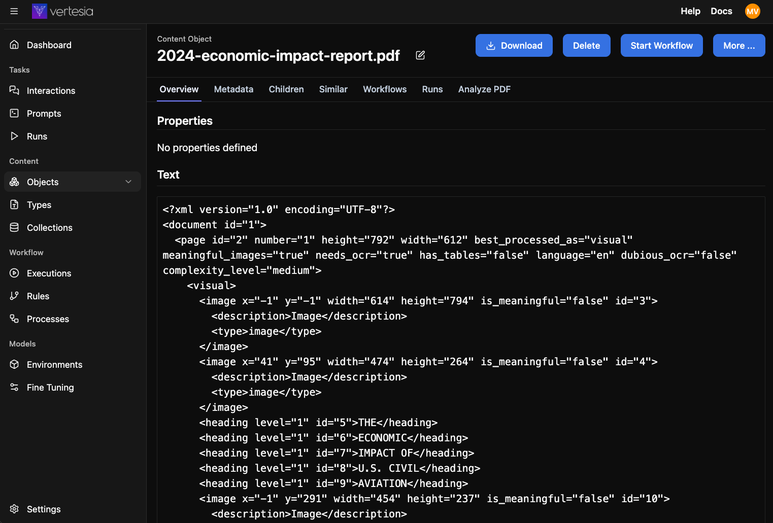 Object XML Text