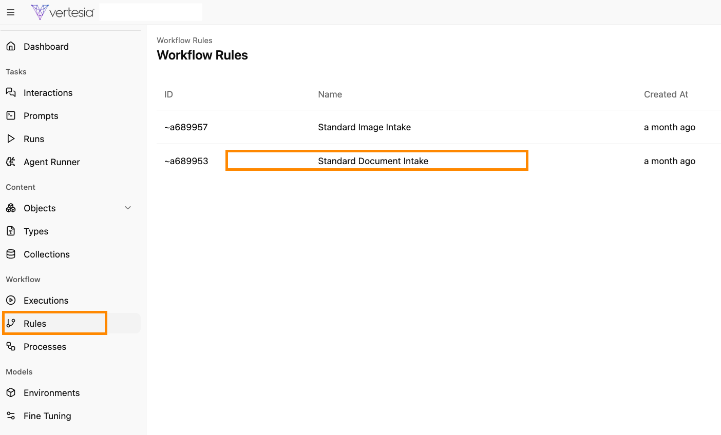 Document Intake Rule